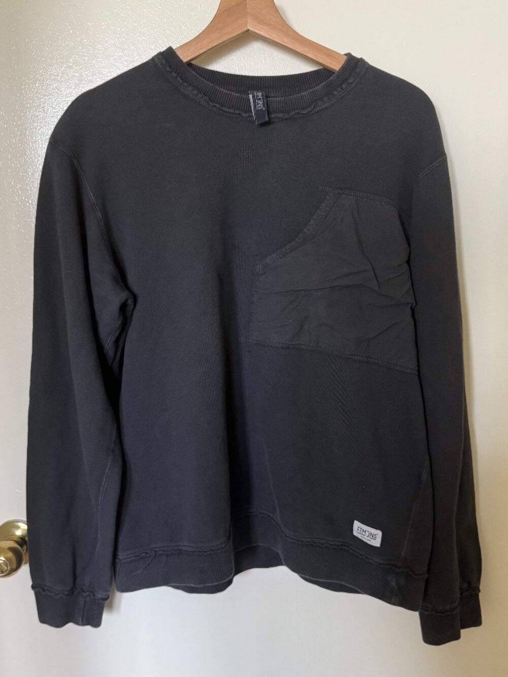 FTMJNS Factotum Made In Japan Faded Black Crew Neck Sweater 48 / XL